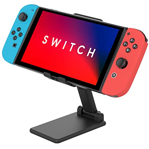 TALK WORKS Nintendo Switch Stand - Folding Tabletop and Desktop Stand Display Holder Compatible with Nintendo Switch - Adjustable Viewing Angle and Sturdy Base with Non-Slip Pad - Black