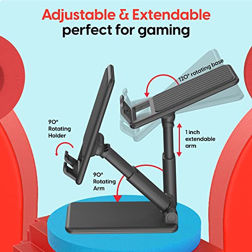 TALK WORKS Nintendo Switch Stand - Folding Tabletop and Desktop Stand Display Holder Compatible with Nintendo Switch - Adjustable Viewing Angle and Sturdy Base with Non-Slip Pad - Black