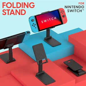 TALK WORKS Nintendo Switch Stand - Folding Tabletop and Desktop Stand Display Holder Compatible with Nintendo Switch - Adjustable Viewing Angle and Sturdy Base with Non-Slip Pad - Black