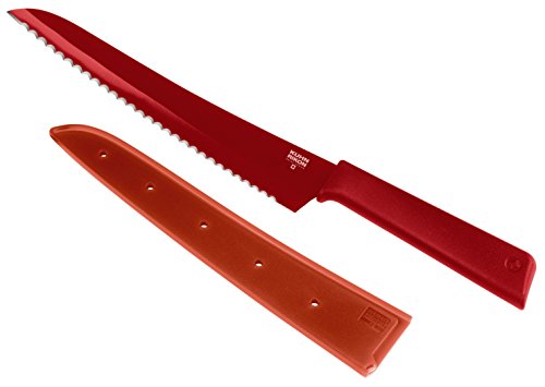 Kuhn Rikon Color Plus Bread Knife, Red