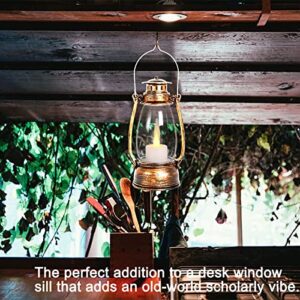 Reperla Vintage Remote Lantern Decor, 4-Pack Flickering LED Candle Lantern Good Sized Portable Lantern Indoor Outdoor Hanging Lanterns for Wedding Centerpiece,Halloween,Christmas,Farmhouse Decorative