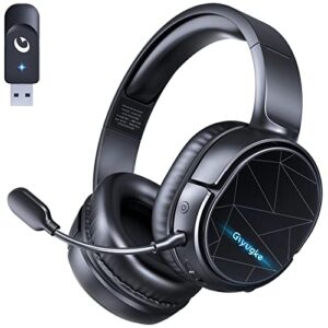 gvyugke 2.4ghz wireless gaming headset for ps4, ps5, pc, nintendo switch, bluetooth 5.2 gaming headphones with mic for mobile device, noise canceling, bass surround, 50mm driver, 40h battery