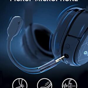 Gvyugke 2.4GHz Wireless Gaming Headset for PS4, PS5, PC, Nintendo Switch, Bluetooth 5.2 Gaming Headphones with Mic for Mobile Device, Noise Canceling, Bass Surround, 50mm Driver, 40H Battery