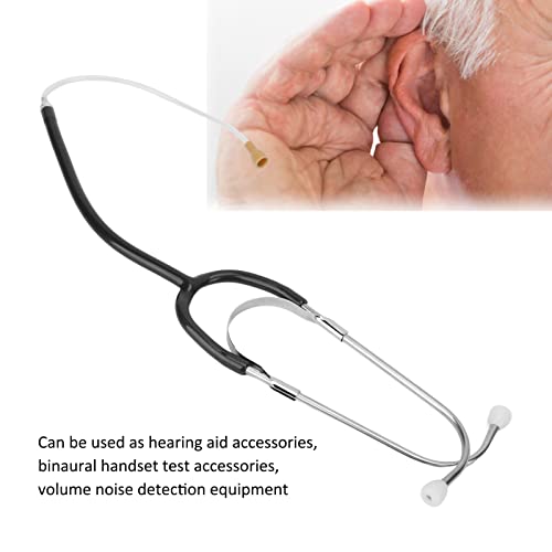 Listening Stethoscope, Hearing Aid Stethoscope Professional High Conductivity Low Loss Rate Binaural Stethoscope for Testing Headphone(Black)