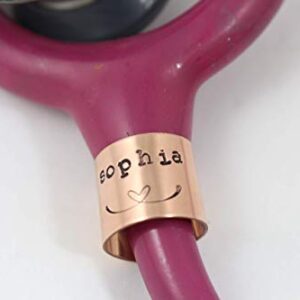 Stethoscope ID Tag - Ring - Littmann - Charm - Personalized Name Tag - Nurse Graduation Gift