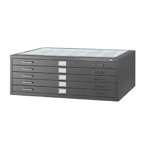 safco products flat file for 48" w x 36" d documents, 5-drawer (additional options sold separately), black