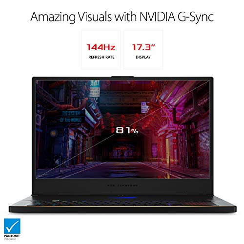 ASUS ROG Zephyrus S GX701 Gaming Laptop, 17.3” 144Hz Pantone Validated Full HD IPS, GeForce RTX 2080, Intel Core i7-8750H CPU, 16GB DDR4, 1TB PCIe Nvme SSD Hyper Drive, Windows 10 Pro - GX701GX-XS76