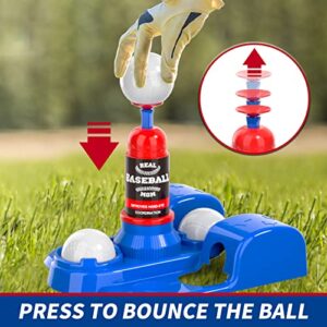 Bennol T Ball Set Toys For Kids 3-5 5-8, Kids Baseball Tee For Boys Toddlers Includes 6 Balls, Auto Ball Launcher, Outdoor Outside Sports Tee Ball Set Toys Gifts For 3 4 5 6 Year Old Boys Toddler Kids