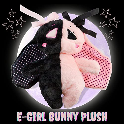 Attatoy E-Girl Bunny Plush, Anime Goth Stuffed Animal for Teens