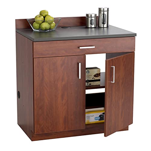 Safco Products 1701MH Modular Hospitality Breakroom Base Cabinet, 2 Doors/1 Drawer/1 Adjustable Shelf, Mahogany Base/Rustic Slate Top