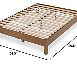 ZINUS Alexis Deluxe Wood Platform Bed Frame / Solid Wood Foundation / No Box Spring Needed / Wood Slat Support / Easy Assembly, Rustic Pine, Queen