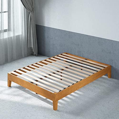 ZINUS Alexis Deluxe Wood Platform Bed Frame / Solid Wood Foundation / No Box Spring Needed / Wood Slat Support / Easy Assembly, Rustic Pine, Queen