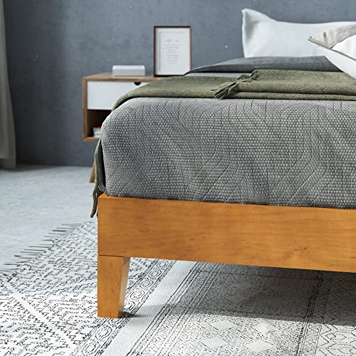 ZINUS Alexis Deluxe Wood Platform Bed Frame / Solid Wood Foundation / No Box Spring Needed / Wood Slat Support / Easy Assembly, Rustic Pine, Queen