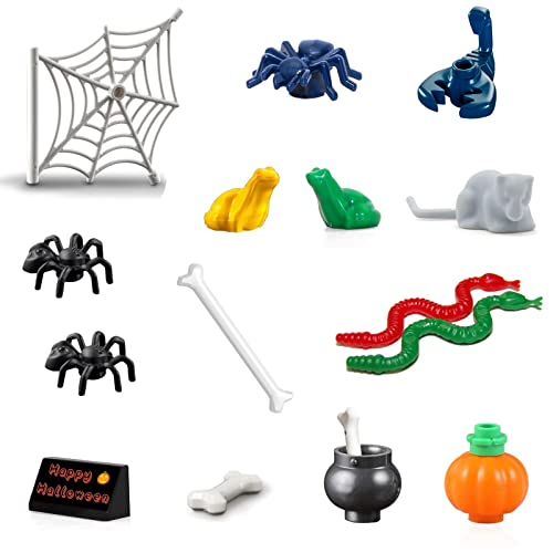 LEGO Animals Creepy Crawlers Critters Accessory Pack - Spiders, Frogs, Snakes, Bones, Rat, Pumpkin and More!