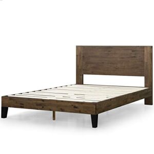 zinus tonja wood platform bed frame with headboard / mattress foundation with wooden slat support / no box spring needed / easy assembly, full