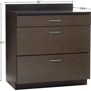 Safco Products 1703AN Modular Hospitality Breakroom Base Cabinet, 3 Drawer, Asian Night Base/Black Top