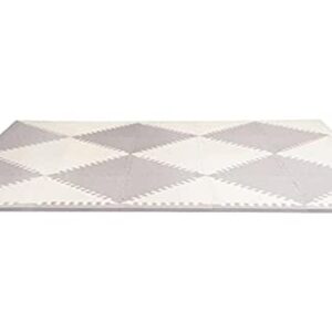Skip Hop Baby Play Mat, Interlocking Foam Floor Tiles, 70" x 56", Playspot, Grey/Cream