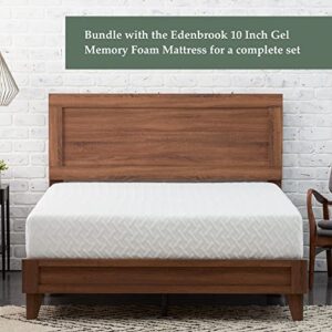 Edenbrook Delta Full Bed Frame with Headboard – No Box Spring Needed – Compatible with All Mattress Types – Wood Slat Support – Full Size Wood Platform Bed Frame – Southern Oak