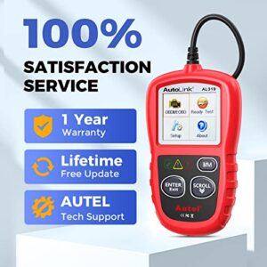 Autel OBD2 Scanner Autolink AL319 Code Reader Read and Erase Codes Check State Emission Monitor Status Powerful Scan and Car Diagnostic Tool