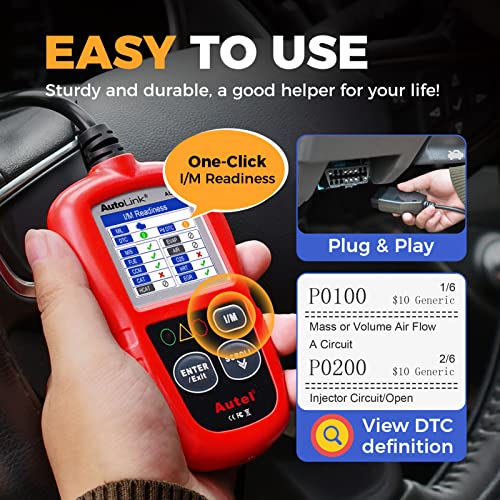 Autel OBD2 Scanner Autolink AL319 Code Reader Read and Erase Codes Check State Emission Monitor Status Powerful Scan and Car Diagnostic Tool