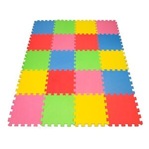 angels 20 xlarge foam mats toy ideal gift, colorful tiles multi use, create & build a safe play area interlocking puzzle eva non-toxic floor for children toddler infant kids baby room & yard superyard