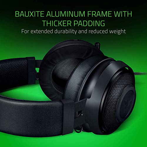 Razer Kraken Gaming Headset: Lightweight Aluminum Frame - Retractable Noise Isolating Microphone - For PC, PS4, PS5, Switch, Xbox One, Xbox Series X & S, Mobile - 3.5 mm Headphone Jack - Classic Black