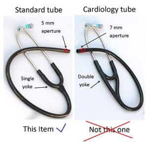 Replacement Tube by CardioTubes fits Littmann Classic II SE standard Stethoscopes - 5mm BLACK TUBING