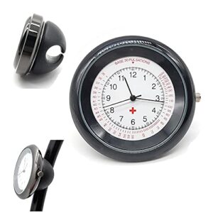 nurse stethoscope watch with second hand - black - attaches directly to stethoscope for all medical professionals