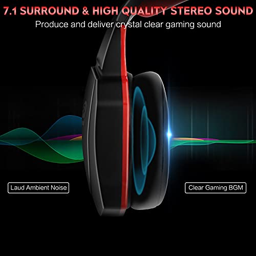 HUHD Wireless Gaming Headset for Nintendo Switch - USB Wireless Gaming Headsets Headphones for PS4 PS5 PC Computer with mic - 3.5mm Cable for Xbox one Over Ear