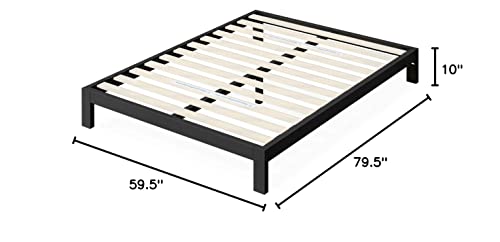 ZINUS Arnav Metal Platform Bed Frame / Wood Slat Support / No Box Spring Needed / Easy Assembly, Black, Queen