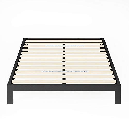 ZINUS Arnav Metal Platform Bed Frame / Wood Slat Support / No Box Spring Needed / Easy Assembly, Black, Queen