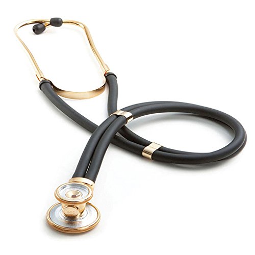 American Diagnostic Corporation Adscope 645 Gold Sprague Stethoscope 18K Gold Plated W/Black Tube