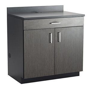 safco products 1701an modular hospitality breakroom base cabinet, 2 doors/1 drawer/1 adjustable shelf, asian night base/black top