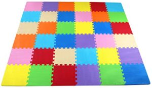 balance from kid's puzzle exercise play mat with eva foam interlocking tiles, 9 colors (36 tiles)