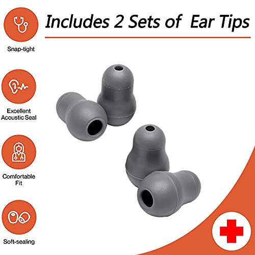 Silicone Ear Tips Earbud Replacement for Littmann Stethoscopes - Comfortable Fit Littman Ear Tips Replacement，Stethoscope Ear Pieces,Cardiology IV Parts & Littmann Earplugs Stethoscope Parts (grey)