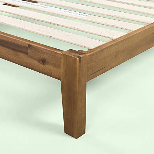 ZINUS Lucinda Wood Platform Bed Frame / No Box Spring Needed / Solid Wood Foundation with Wood Slat Support / Easy Assembly, Queen