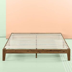 ZINUS Lucinda Wood Platform Bed Frame / No Box Spring Needed / Solid Wood Foundation with Wood Slat Support / Easy Assembly, Queen
