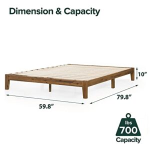 ZINUS Lucinda Wood Platform Bed Frame / No Box Spring Needed / Solid Wood Foundation with Wood Slat Support / Easy Assembly, Queen