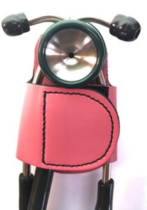 the original batclip (pink) – premium leather handmade clip-on stethoscope hip holder; no more neck carrying, loss, or misplacement. proudly carry your high-end stethoscope with taste and style.