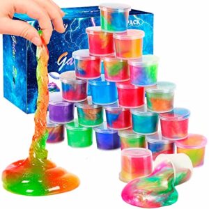 iMelitoy Party Favors Slime 24 Pack, Reusable Galaxy Slime Bulk for Kids Christmas Stocking Stuffers, Goodie Bag Fillers, Classroom Prizes, Sensory and Tactile Stimulation Toy for Girls and Boys