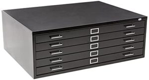 safco products flat file for 42" w x 30" d documents, 5-drawer (additional options sold separately), black
