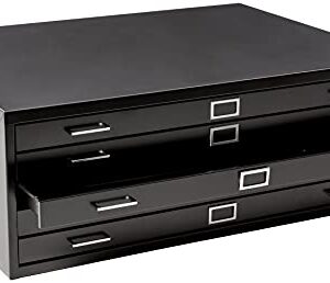 Safco Products Flat File for 42" W x 30" D Documents, 5-Drawer (Additional Options Sold Separately), Black