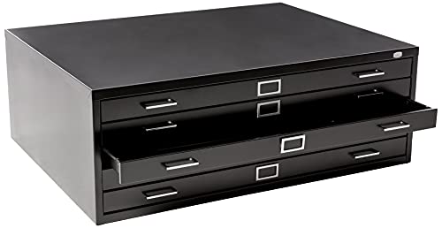 Safco Products Flat File for 42" W x 30" D Documents, 5-Drawer (Additional Options Sold Separately), Black