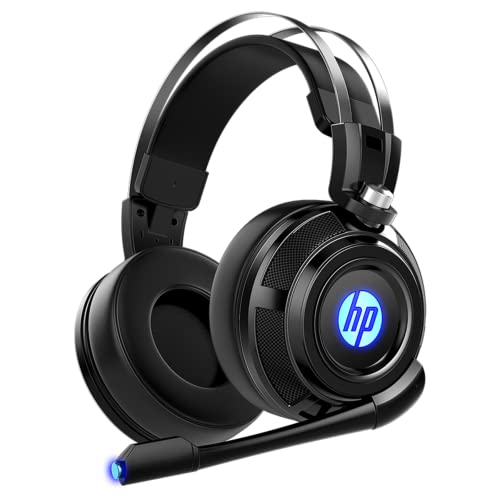 HP Headset with Microphone for PC, Wired, PS5 Headset Wired Headphones with Mic, PS4 Gaming Headset with Mic, Nintendo Switch, Laptop, Headphones Wired and LED Light