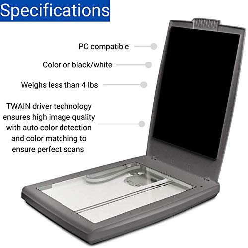 Visioneer 7800 Flatbed Color Photo and Document Scanner for PC with Tag That Photo Software, USB Powered…