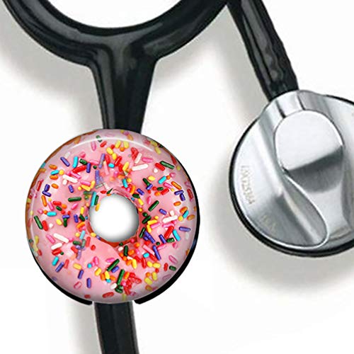 Donut Stethoscope Tag Personalized,Nurse Doctor Stethoscope ID Tag Customized, Medical Stethoscope Name Tag with Writable Surface-Black