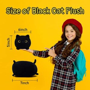 MUFEIRUO Black Cat Plush Black Cat Stuffed Animals Plush Toy, Kawaii Black Cat Pillow Plush Cat Plushie Stuffed Black Cat Toys, Cute Small Stuffed Animal Cat for Kids Birthday Home Decoration