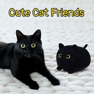 MUFEIRUO Black Cat Plush Black Cat Stuffed Animals Plush Toy, Kawaii Black Cat Pillow Plush Cat Plushie Stuffed Black Cat Toys, Cute Small Stuffed Animal Cat for Kids Birthday Home Decoration