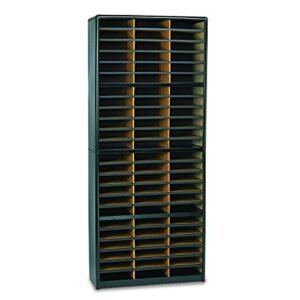 Safco Products Value Sorter Literature Organizer, 72 Compartment 7131BL, Black, Commercial-grade Steel Shell, Fiberboard Shelves, Value-priced