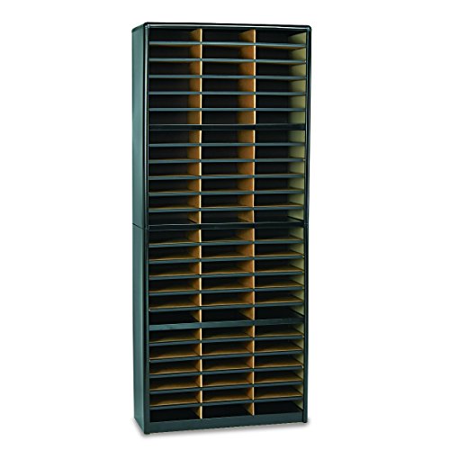 Safco Products Value Sorter Literature Organizer, 72 Compartment 7131BL, Black, Commercial-grade Steel Shell, Fiberboard Shelves, Value-priced